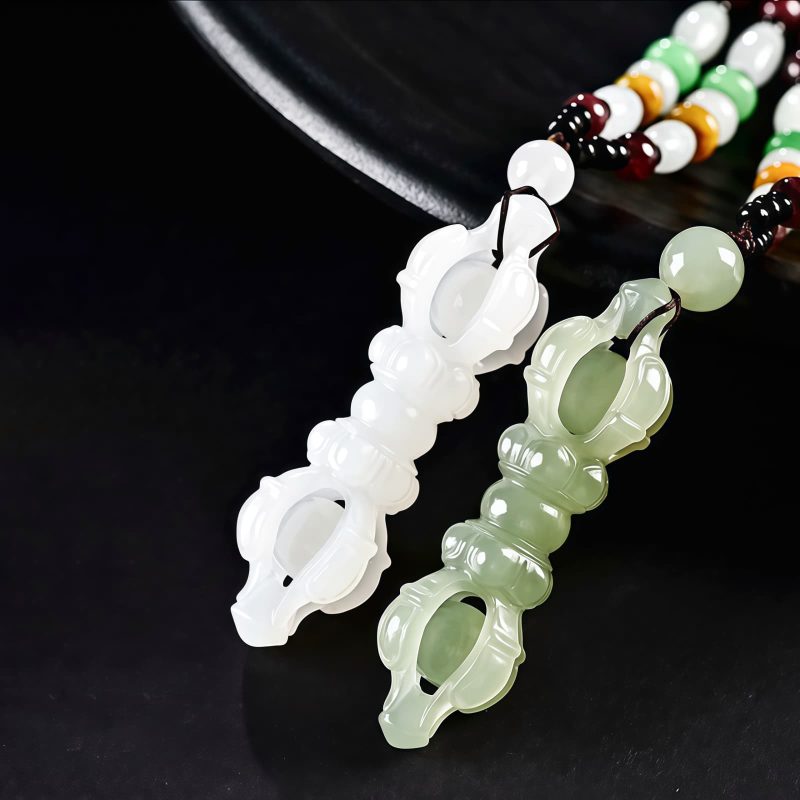 Tibetan Hetian Jade Dorje Vajra Success Necklace Pendant Tibetan Hetian Jade Dorje Vajra Success Necklace Pendant