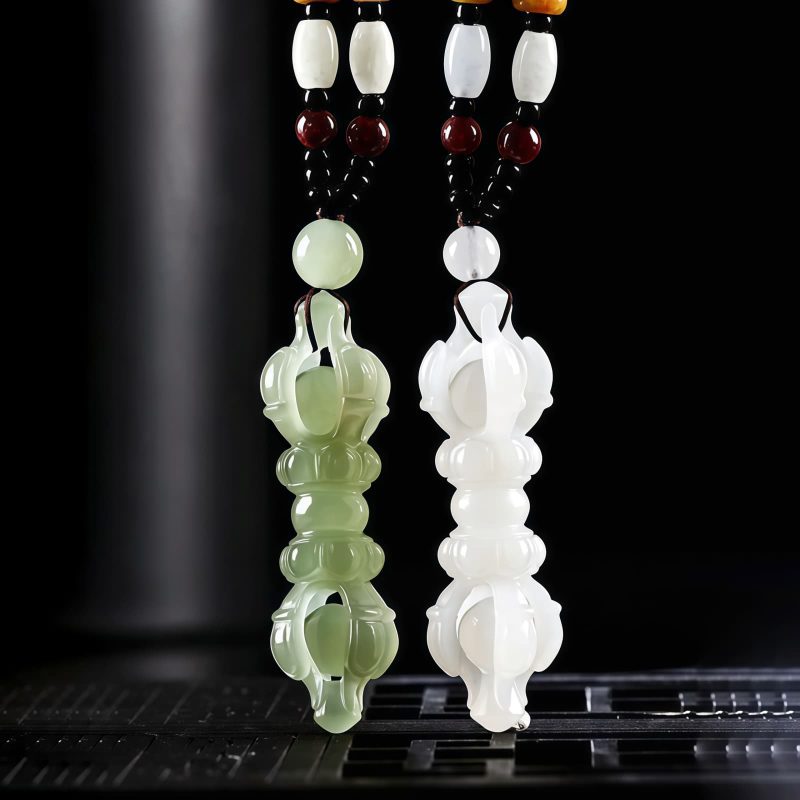 Tibetan Hetian Jade Dorje Vajra Success Necklace Pendant Tibetan Hetian Jade Dorje Vajra Success Necklace Pendant