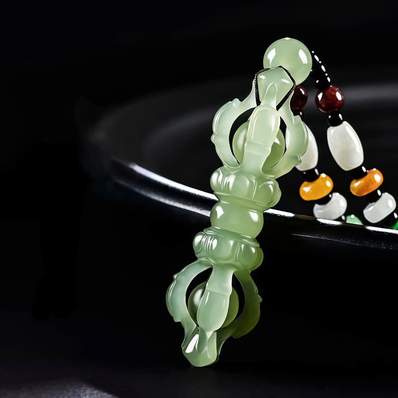 Tibetan Hetian Jade Dorje Vajra Success Necklace Pendant Tibetan Hetian Jade Dorje Vajra Success Necklace Pendant