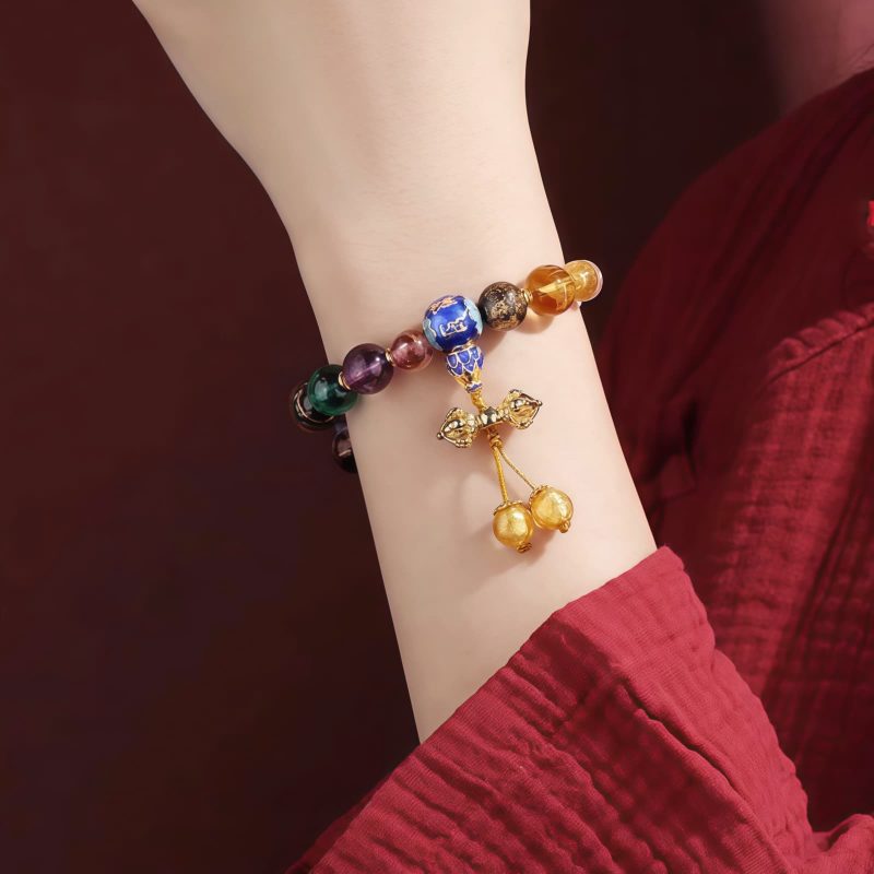 Tibetan Liuli Glass Om Mani Padme Hum Wrist Mala Tibetan Liuli Glass Om Mani Padme Hum Wrist Mala