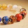 Tibetan Liuli Glass Om Mani Padme Hum Wrist Mala Tibetan Liuli Glass Om Mani Padme Hum Wrist Mala