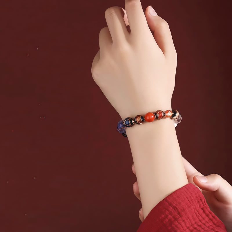 Tibetan Liuli Glass Om Mani Padme Hum Wrist Mala Tibetan Liuli Glass Om Mani Padme Hum Wrist Mala