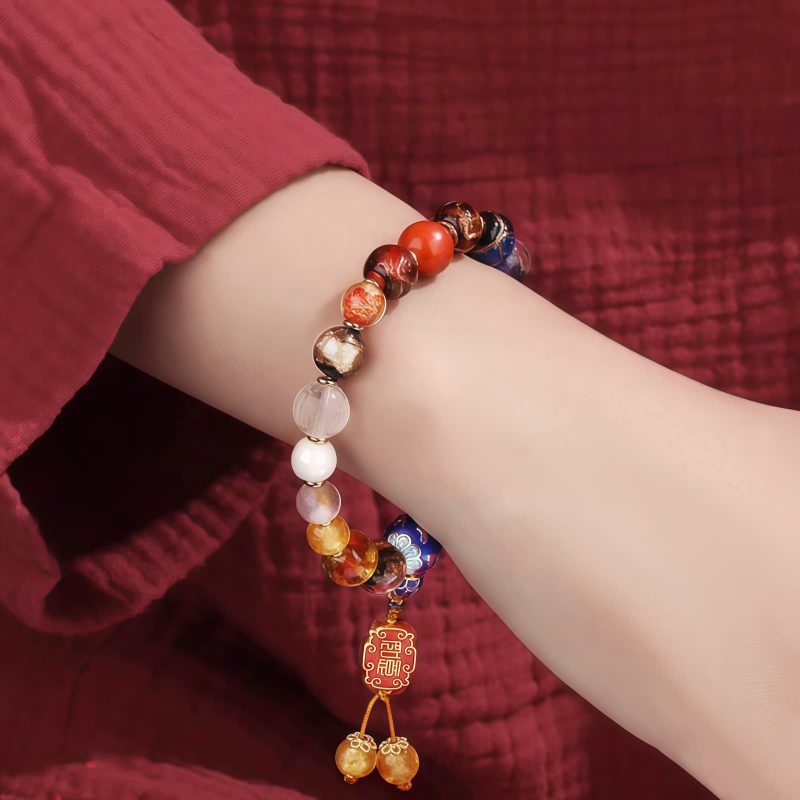 Tibetan Liuli Glass Om Mani Padme Hum Wrist Mala Tibetan Liuli Glass Om Mani Padme Hum Wrist Mala