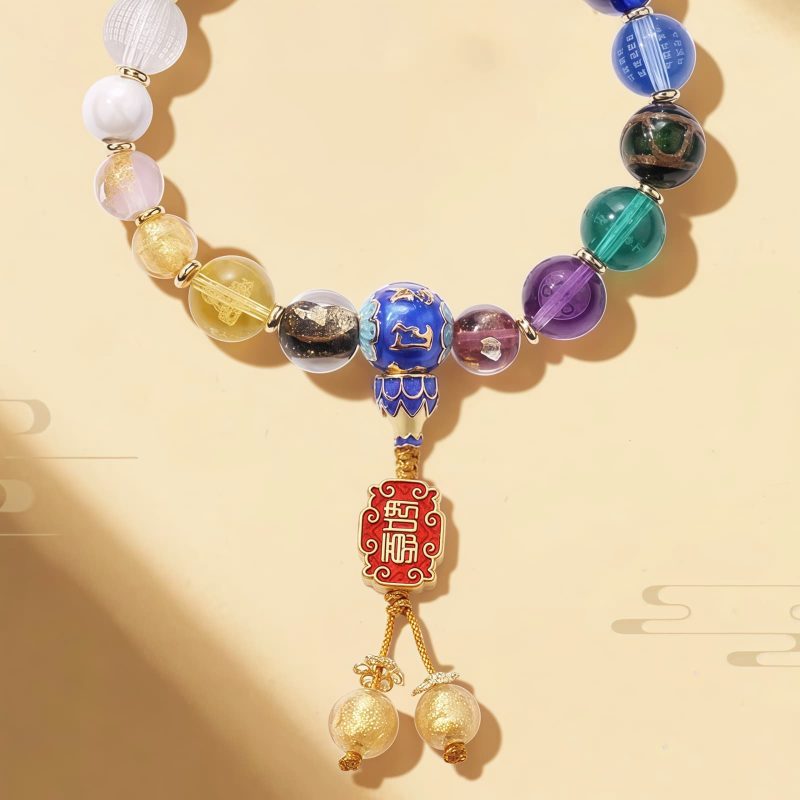 Tibetan Liuli Glass Om Mani Padme Hum Wrist Mala Tibetan Liuli Glass Om Mani Padme Hum Wrist Mala