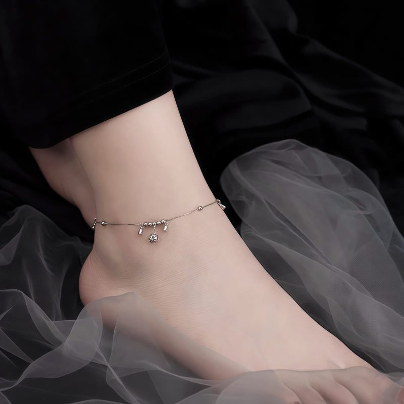 Tibetan 925 Sterling Silver Bell Protection Anklet Tibetan 925 Sterling Silver Bell Protection Anklet