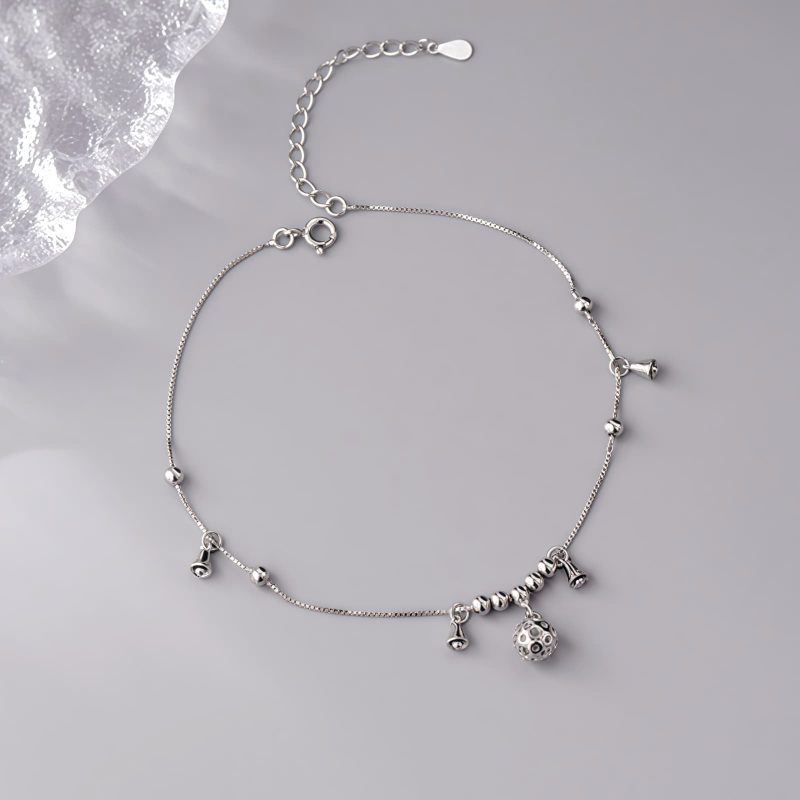 Tibetan 925 Sterling Silver Bell Protection Anklet Tibetan 925 Sterling Silver Bell Protection Anklet