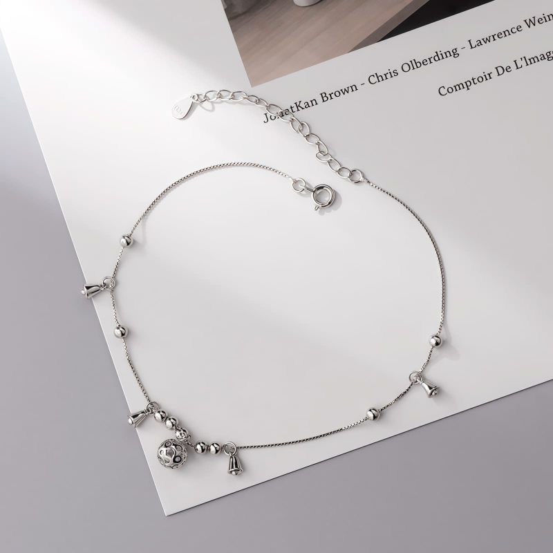 Tibetan 925 Sterling Silver Bell Protection Anklet Tibetan 925 Sterling Silver Bell Protection Anklet