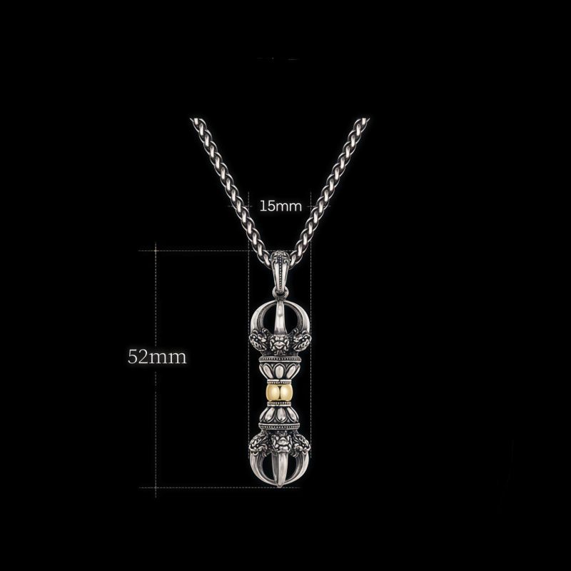 Tibetan Silver Dorje Vajra Wealth Pendant Tibetan Silver Dorje Vajra Wealth Pendant