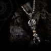 Tibetan Silver Dorje Vajra Wealth Pendant Tibetan Silver Dorje Vajra Wealth Pendant