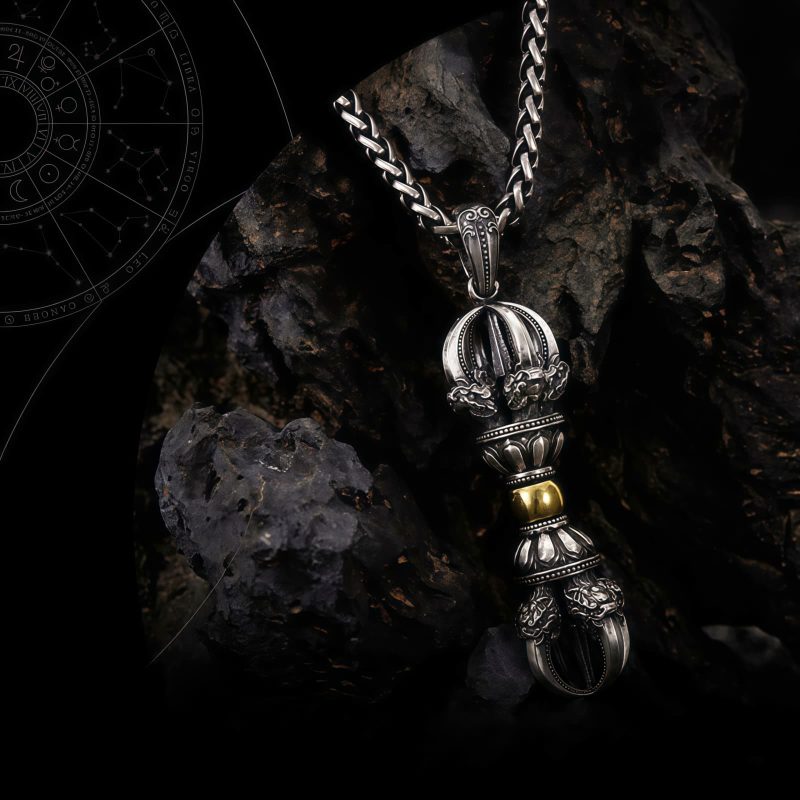 Tibetan Silver Dorje Vajra Wealth Pendant Tibetan Silver Dorje Vajra Wealth Pendant