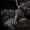 Tibetan Silver Dorje Vajra Wealth Pendant Tibetan Silver Dorje Vajra Wealth Pendant