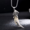 Titanium Steel Wolf Tooth Pendant Necklace Titanium Steel Wolf Tooth Pendant Necklace