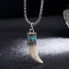 Titanium Steel Wolf Tooth Pendant Necklace Titanium Steel Wolf Tooth Pendant Necklace