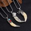 Titanium Steel Wolf Tooth Pendant Necklace Titanium Steel Wolf Tooth Pendant Necklace