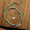 Turquoise 925 Silver Chinese Lock Strength Anklet Turquoise 925 Silver Chinese Lock Strength Anklet