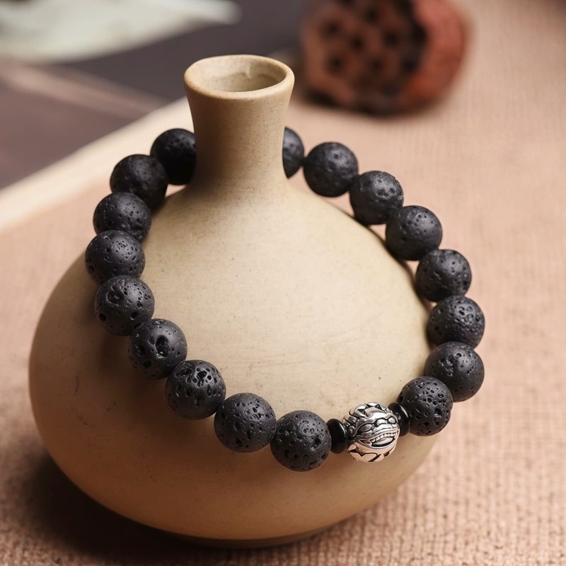 White Copper PiXiu Lava Rock Wealth Bracelet White Copper PiXiu Lava Rock Wealth Bracelet