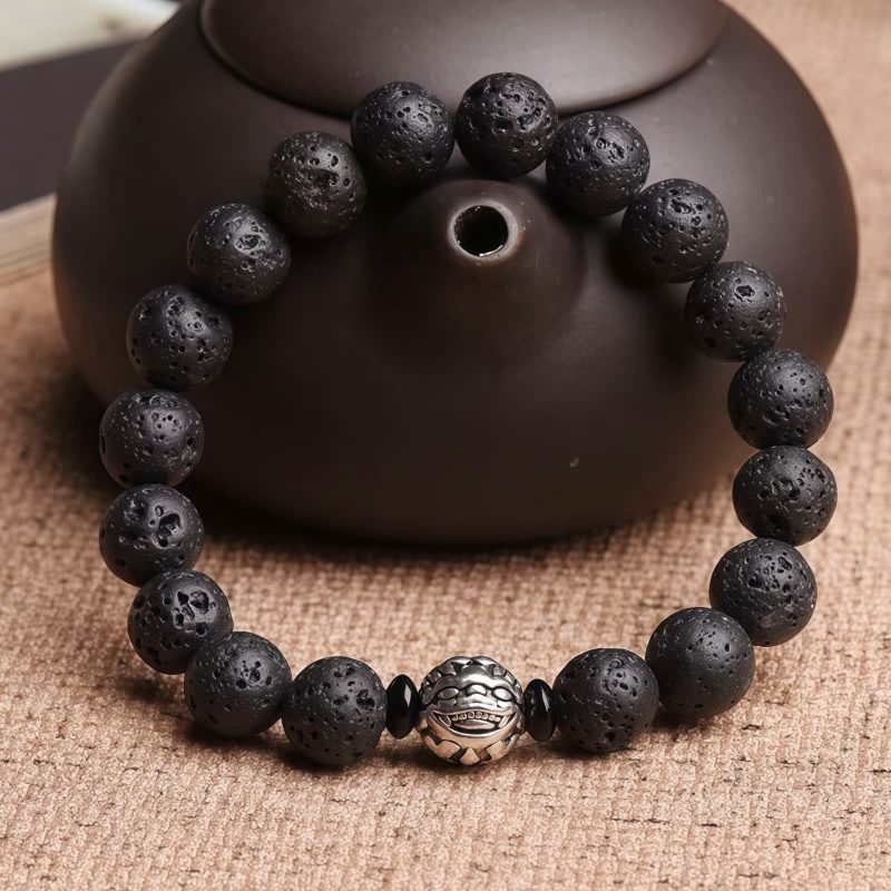 White Copper PiXiu Lava Rock Wealth Bracelet White Copper PiXiu Lava Rock Wealth Bracelet