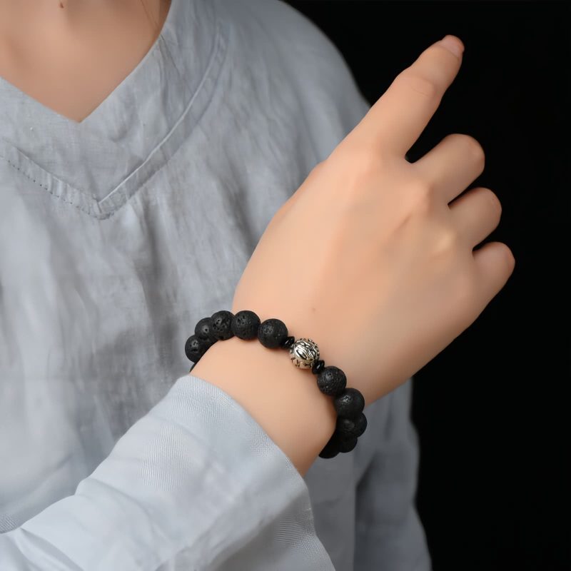 White Copper PiXiu Lava Rock Wealth Bracelet White Copper PiXiu Lava Rock Wealth Bracelet