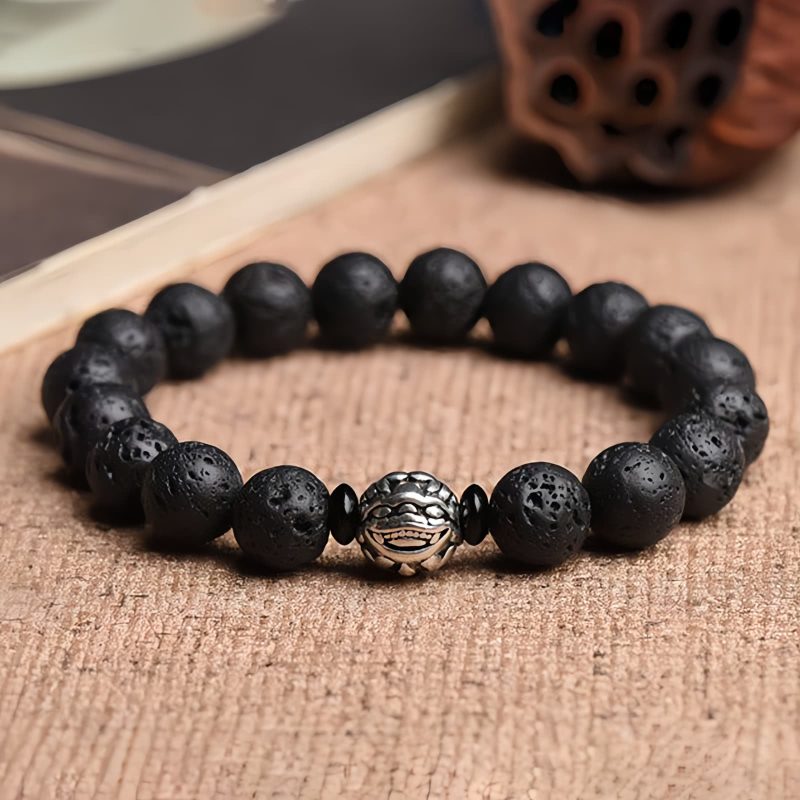 White Copper PiXiu Lava Rock Wealth Bracelet White Copper PiXiu Lava Rock Wealth Bracelet