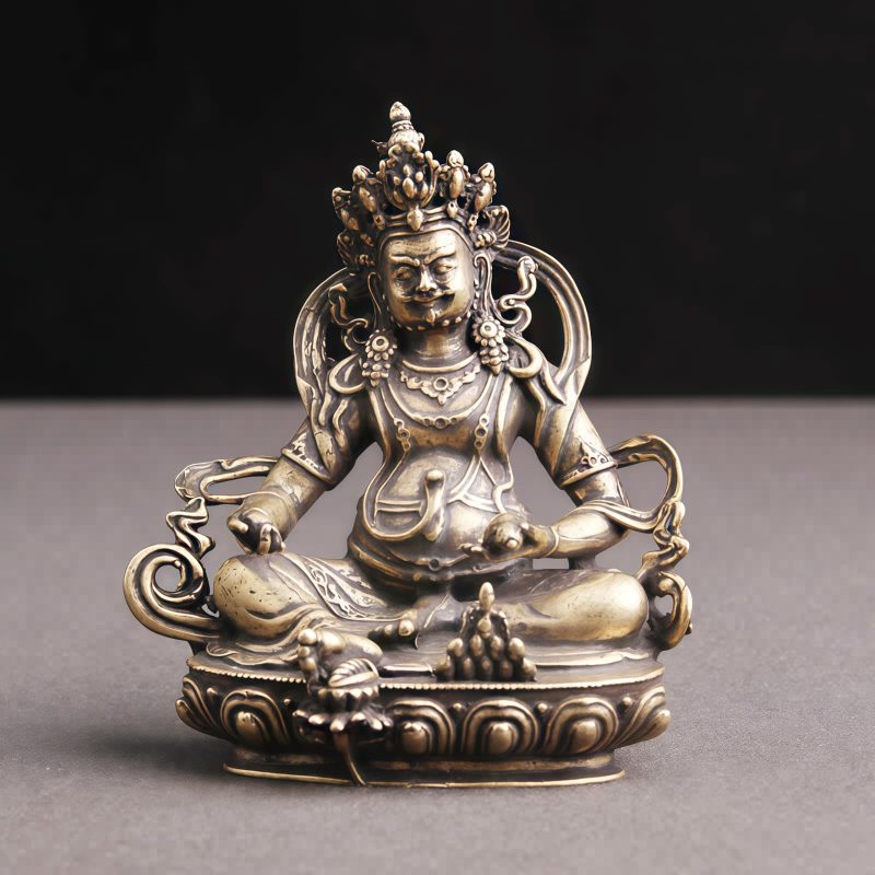 Yellow Copper Jambhala Bodhisattva Figurine Decoration Yellow Copper Jambhala Bodhisattva Figurine Decoration