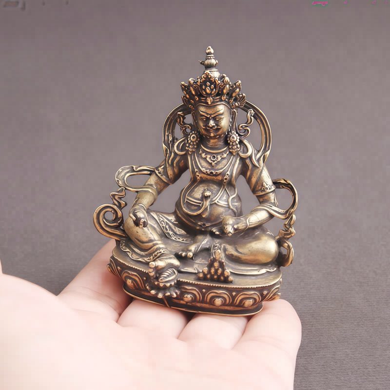 Yellow Copper Jambhala Bodhisattva Figurine Decoration Yellow Copper Jambhala Bodhisattva Figurine Decoration