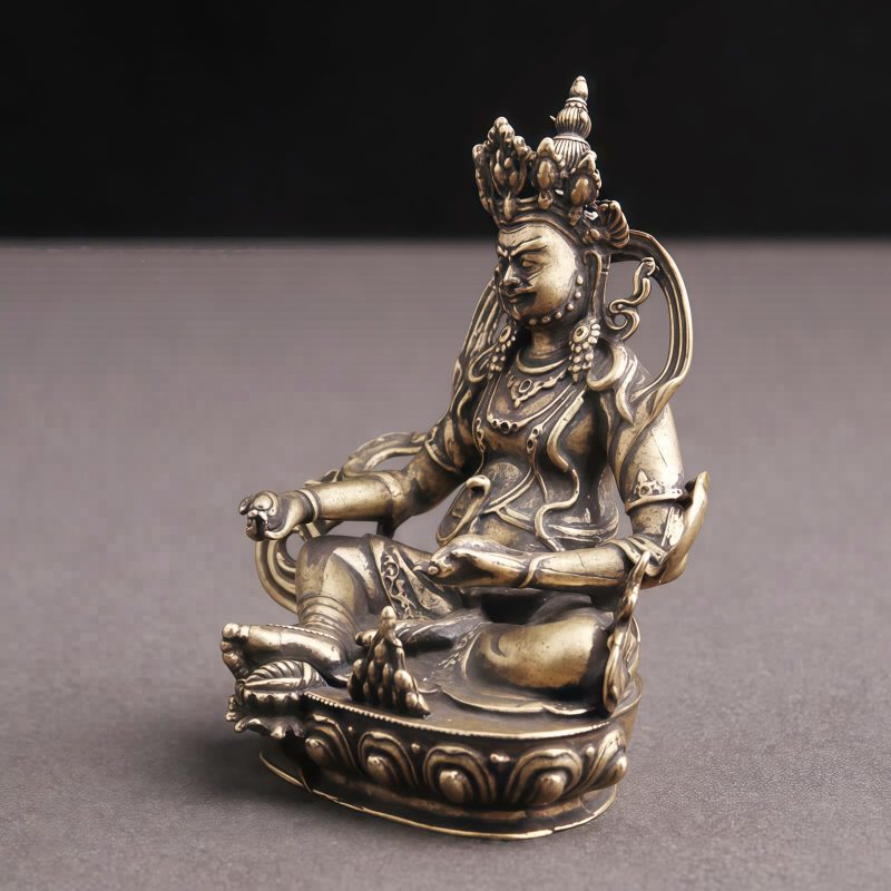 Yellow Copper Jambhala Bodhisattva Figurine Decoration Yellow Copper Jambhala Bodhisattva Figurine Decoration