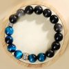 Blaues Tigerauge & Silberglanz-Obsidian: Armband für Schutz und innere Stärke Blue Tiger Eye Obsidian Strength Protection Bracelet
