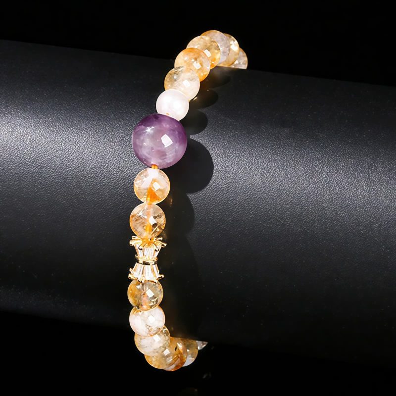 Natural Citrine Amethyst Prosperity Bracelet Natural Citrine Amethyst Prosperity Bracelet
