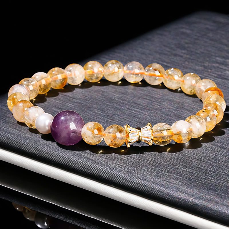 Natural Citrine Amethyst Prosperity Bracelet Natural Citrine Amethyst Prosperity Bracelet