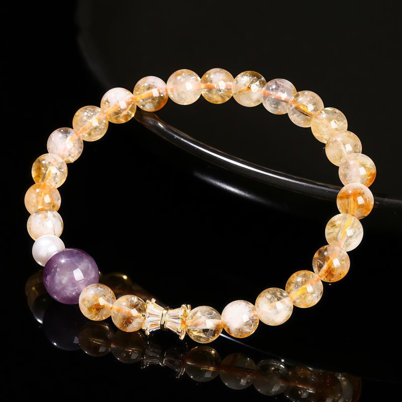 Natural Citrine Amethyst Prosperity Bracelet Natural Citrine Amethyst Prosperity Bracelet