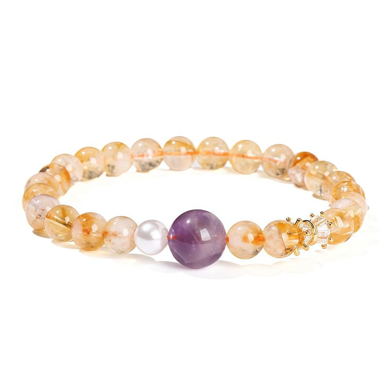 Natural Citrine Amethyst Prosperity Bracelet Natural Citrine Amethyst Prosperity Bracelet