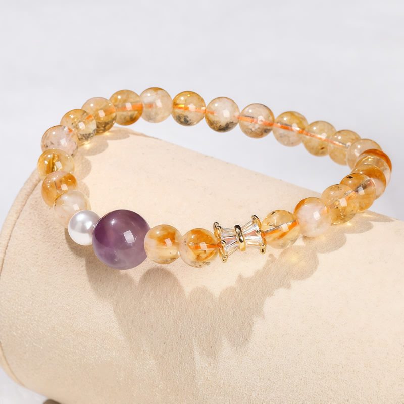 Natural Citrine Amethyst Prosperity Bracelet Natural Citrine Amethyst Prosperity Bracelet