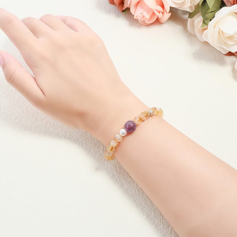 Natural Citrine Amethyst Prosperity Bracelet Natural Citrine Amethyst Prosperity Bracelet