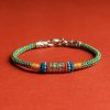 Colorful Tibetan 925 Silver Six True Words Bracelet Colorful Tibetan 925 Silver Six True Words Bracelet