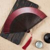 Gradient Hollow Engraved Bamboo Folding Fan Gradient Hollow Engraved Bamboo Folding Fan