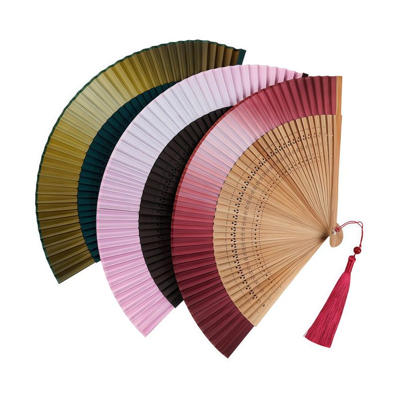 Gradient Hollow Engraved Bamboo Folding Fan Gradient Hollow Engraved Bamboo Folding Fan