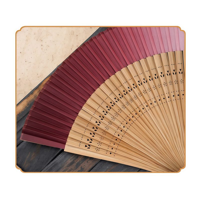 Gradient Hollow Engraved Bamboo Folding Fan Gradient Hollow Engraved Bamboo Folding Fan