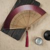 Gradient Hollow Engraved Bamboo Folding Fan Gradient Hollow Engraved Bamboo Folding Fan
