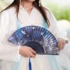 Handheld Bamboo Folding Fan with Butterfly Flowers Handheld Bamboo Folding Fan with Butterfly Flowers