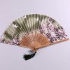 Handheld Bamboo Folding Fan with Butterfly Flowers Handheld Bamboo Folding Fan with Butterfly Flowers