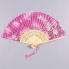 Handheld Bamboo Folding Fan with Butterfly Flowers Handheld Bamboo Folding Fan with Butterfly Flowers