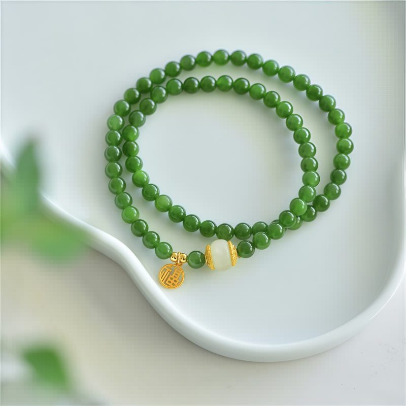Hetian Jade Happiness Blessing Bracelet Hetian Jade Happiness Blessing Bracelet