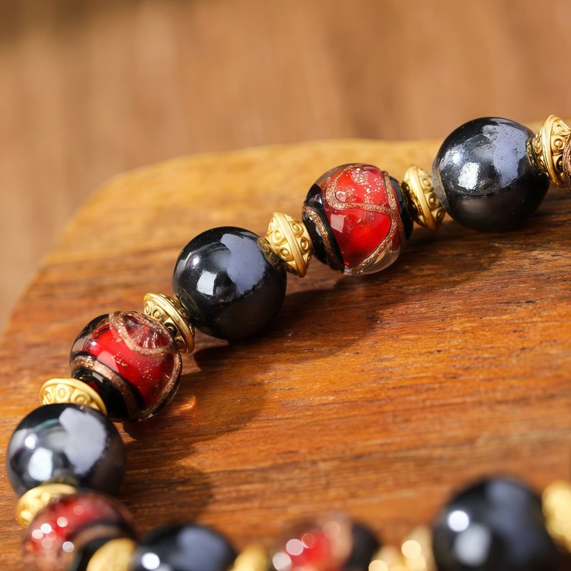Liuli Glass Tibetan Goddess of Wealth Bracelet Liuli Glass Tibetan Goddess of Wealth Bracelet