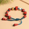 Natural Cinnabar Laughing Buddha Bracelet Natural Cinnabar Laughing Buddha Bracelet