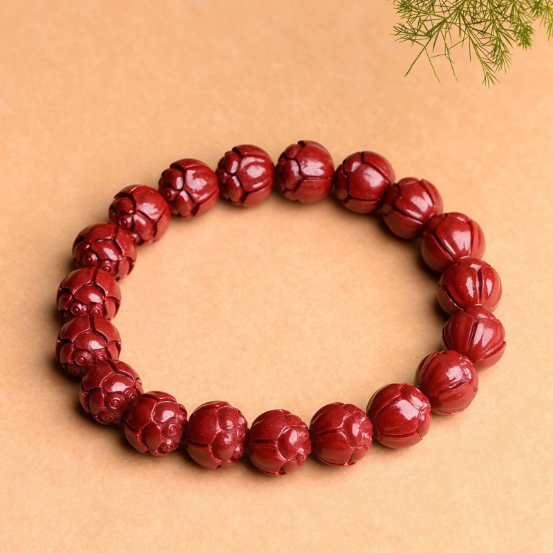 Natural Cinnabar Om Mani Padme Hum Bracelet Natural Cinnabar Om Mani Padme Hum Bracelet