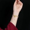 Natural Hetian Jade Lotus Charm Bracelet Natural Hetian Jade Lotus Charm Bracelet