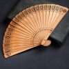 Thuja Wood Auspicious Clouds Folding Fan Thuja Wood Auspicious Clouds Folding Fan