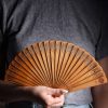 Thuja Wood Auspicious Clouds Folding Fan Thuja Wood Auspicious Clouds Folding Fan