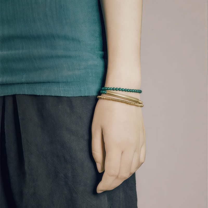 Tibetan Agate Copper Protection Triple Wrap Bracelet Tibetan Agate Copper Protection Triple Wrap Bracelet