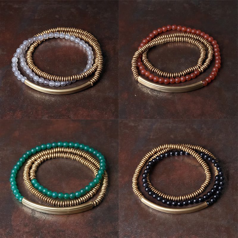 Tibetan Agate Copper Protection Triple Wrap Bracelet Tibetan Agate Copper Protection Triple Wrap Bracelet